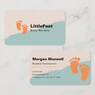 Orange Cute and Minimalist Baby Nursery Business Card