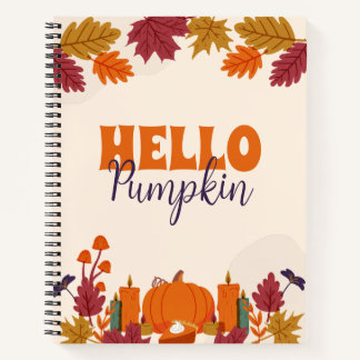 Orange Cute Autumn Harvest Pumpkin Patch Notebook