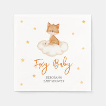 Orange Cute Fox Baby Shower