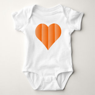Orange Cute Heart Logo Baby Bodysuit