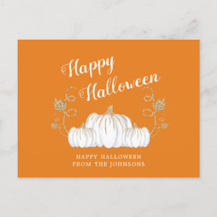 Orange Cute Pumpkin Happy Halloween Postcard