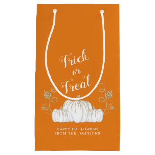 Orange Cute Pumpkin Trick Or Treat Halloween Small Gift Bag