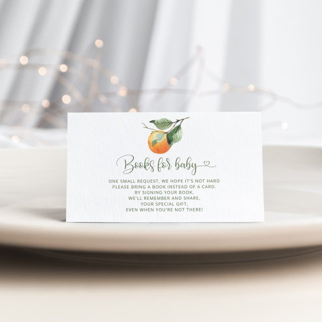 Orange cutie books for baby ticket enclosure card (Creator Uploaded)