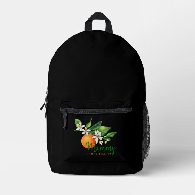 Orange Cutie Mama Celebration Print Cut Sew Printed Backpack (Front)