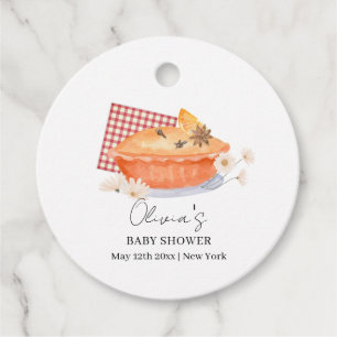 Orange Cutie Pie Flower Fall Baby Shower Favour Tags