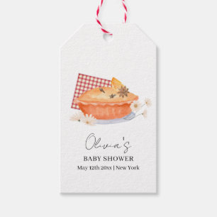 Orange Cutie Pie Flower Fall Baby Shower  Gift Tags