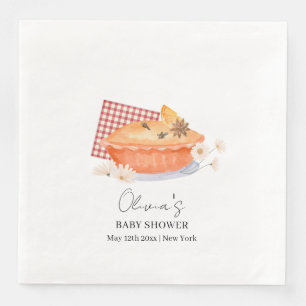 Orange Cutie Pie Flower Fall Baby Shower Napkin