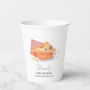 Orange Cutie Pie Flower Fall Baby Shower Paper Cups