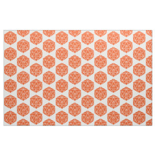 Orange D20 Dice Fabric