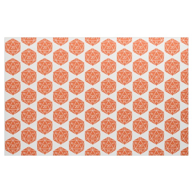 Orange D20 Dice Fabric (Yard)
