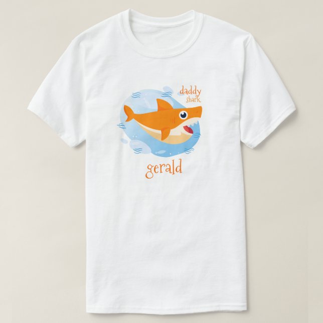 Orange Daddy Shark T-Shirt (Design Front)