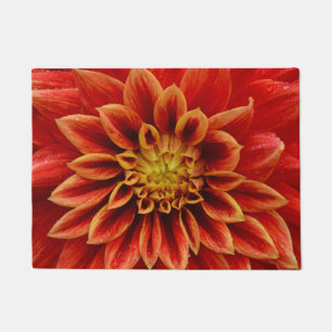 Orange dahlia beauty doormat