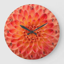 Orange Dahlia Flower Clock