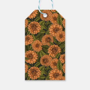 Orange Dahlia garden Gift Tags