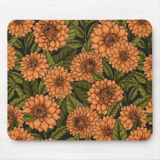 Orange Dahlia garden Mouse Pad (Front)