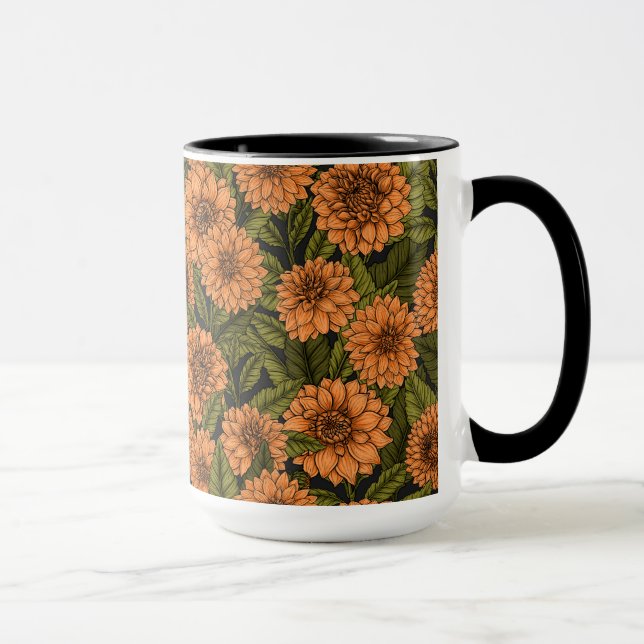Orange Dahlia garden Mug (Right)