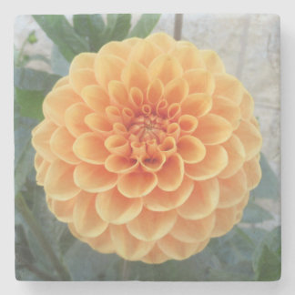 Orange Dahlia Marble Stone Coaster