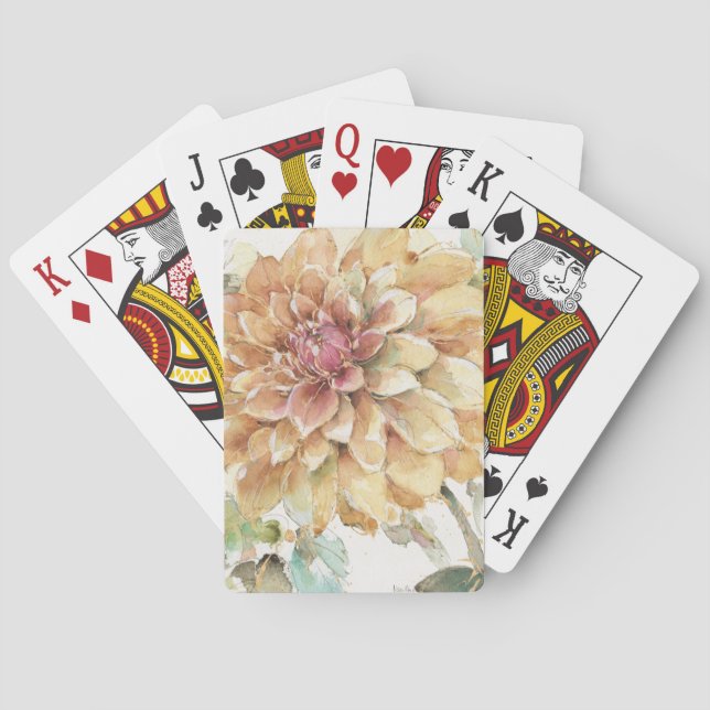 Orange Dahlia Playing Cards (Back)