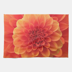Orange Dahlia Tea Towel