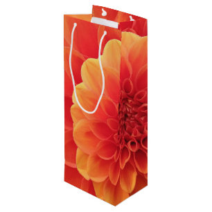 Orange Dahlia Wine Gift Bag