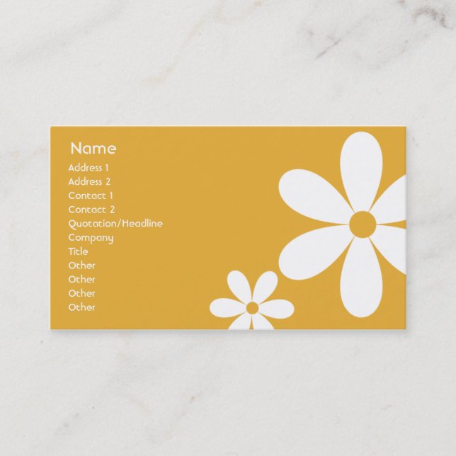 Orange Daisies - Business Card (Front)