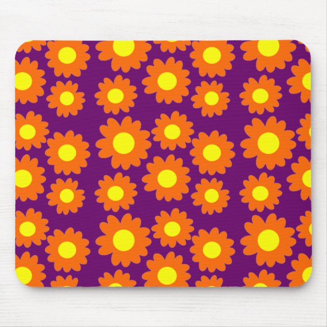 Orange Daisies Mouse Pad (Front)