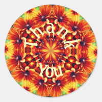 Orange Daisy Abstract Flower Art Thank You
