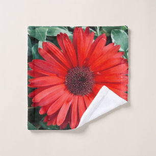 Orange Daisy Botanical Cottagecore Bath Towel Set