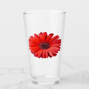 Orange Daisy Botanical Drinking Glass