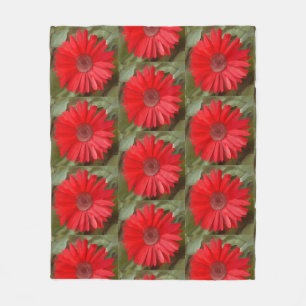 Orange Daisy Botanical Floral Fleece Blanket