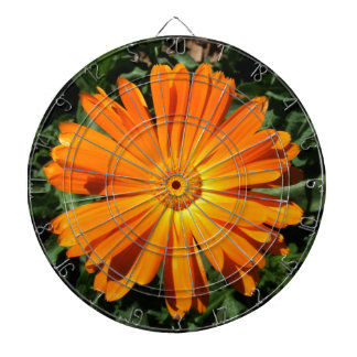 Orange Daisy design Customisable Dartboard