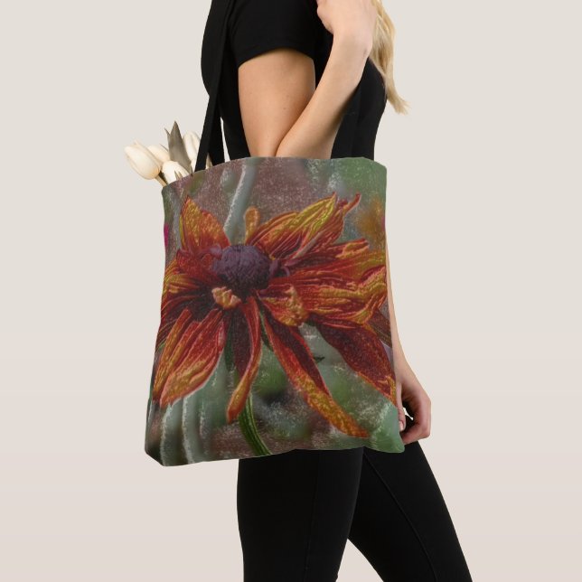 Orange Daisy Flower Art  Tote Bag (Close Up)