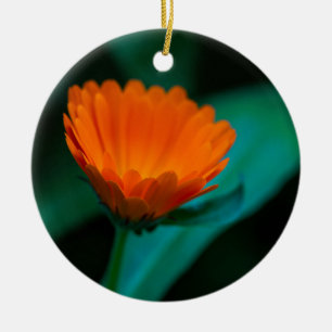 Orange daisy flower ceramic tree decoration