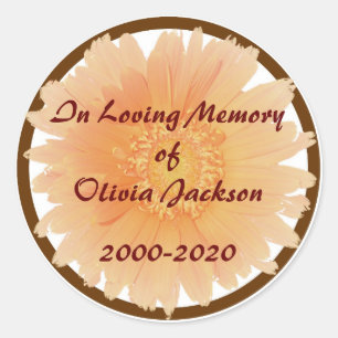 Orange daisy flower customisable sympathy stickers