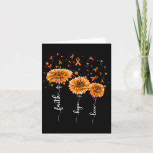 Orange Daisy Flower Leukaemia Awareness Card