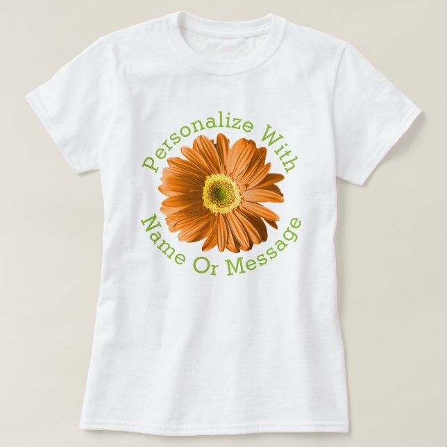 Orange Daisy Flower T-Shirt (Design Front)