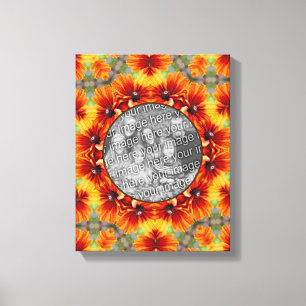 Orange Daisy Frame Create Your Own Photo     Canvas Print