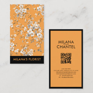 Orange Daisy Modern Trendy Flower Florist Business Card