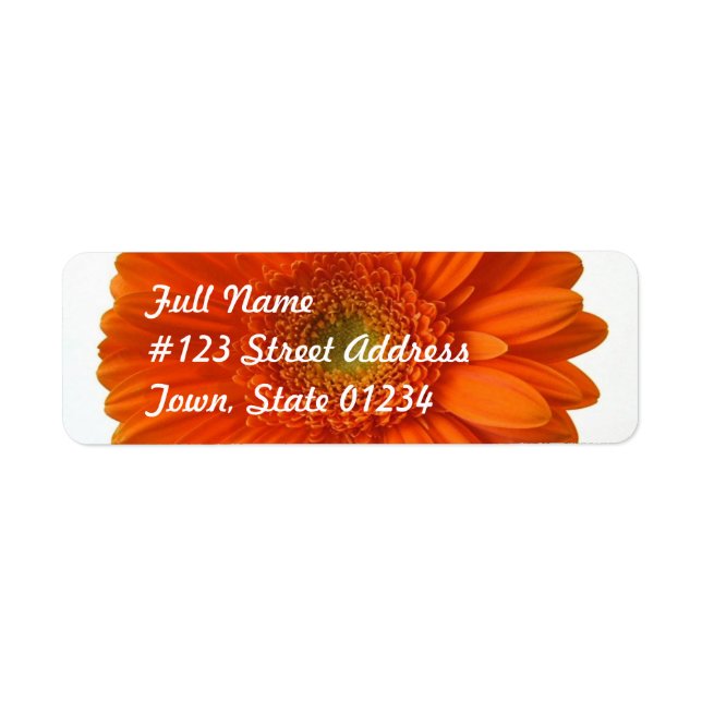 Orange Daisy Return Address Mailing Label (Front)