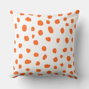 orange dalmatian modern spot dots animal print   cushion
