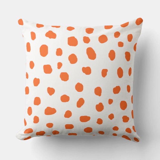 orange dalmatian modern spot dots animal print   cushion (Front)