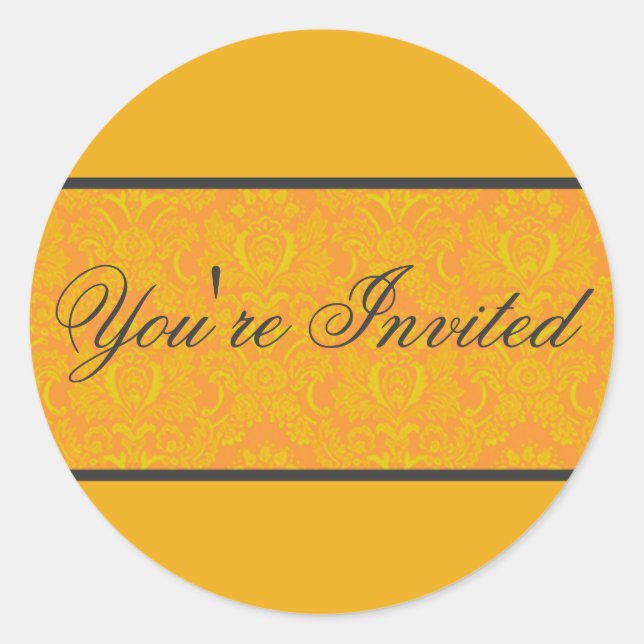 Orange Damask Envelope Seal (Front)