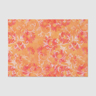 Orange Damask Pattern Tissue Paper