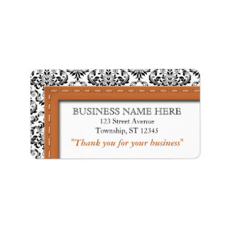 Orange & Damask "Thank you for your business" Label