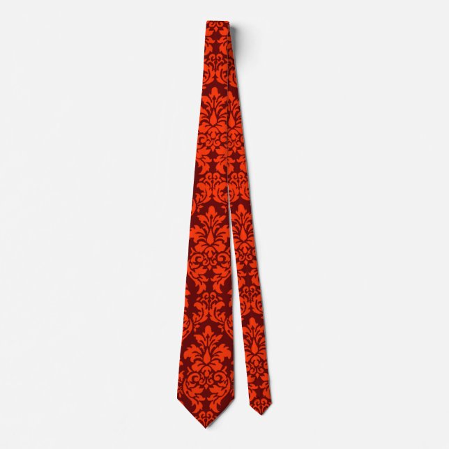 Orange Damask Tie (Front)
