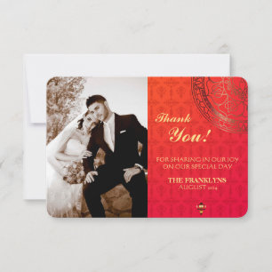 Orange Damask Wedding Invitation Collection