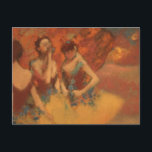 Orange Dancers Edgar Degas Postcard<br><div class="desc">Orange Dancers Postcard by French impressionist artist Edgar Degas.
Degas is famous for his drawings and oil paintings of dancers and many of his works depict ballet dancers in movement.</div>
