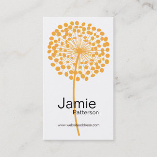 Orange Dandelion Flower Vertical Business Cards