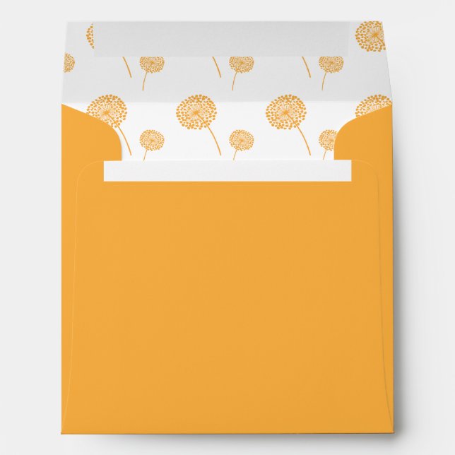 Orange Dandelions Pattern Envelope (Back (Bottom))