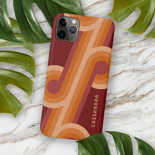 Orange Dark Maroon Red Midcentury Art Pattern Case-Mate iPhone Case